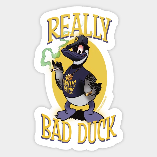 really bad not so little duck Sticker by Paskalamak